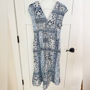 Old Navy Blue and White Midi Dress